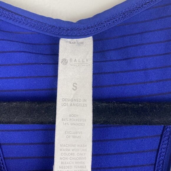 Bally Womens Tank Top Size S Blue Racerback Sleeveless Workout Activewear Run - Picture 3 of 7